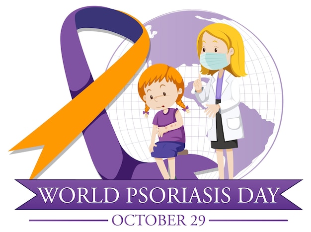 Conception De Bannière De La Journée Mondiale Du Psoriasis