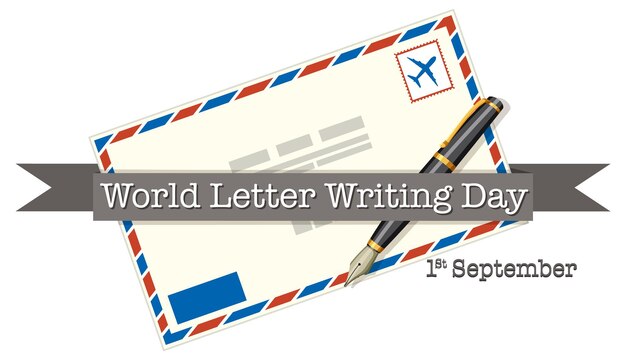 Conception de bannière de la journée mondiale de l'écriture de lettres