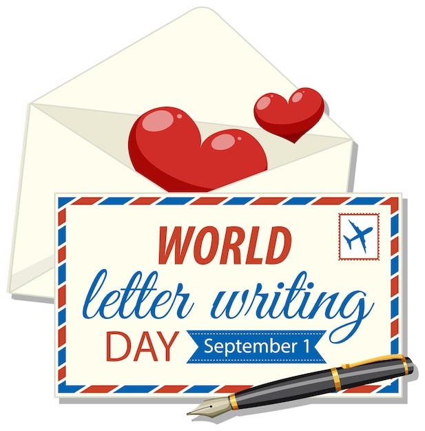 Conception de bannière de la journée mondiale de l'écriture de lettres