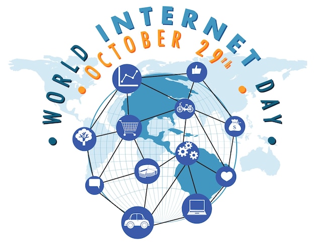 Vecteur gratuit conception de bannière de la journée mondiale de l'internet