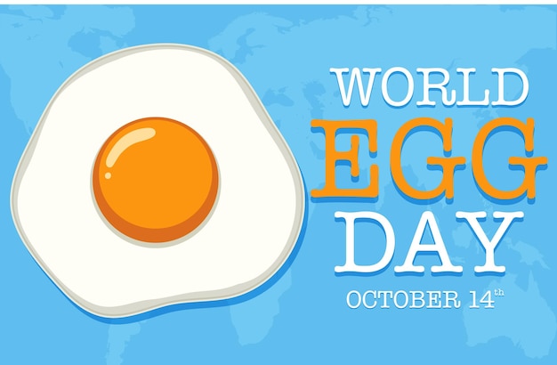Vecteur gratuit conception de bannière de la journée mondiale de l'œuf du 14 octobre