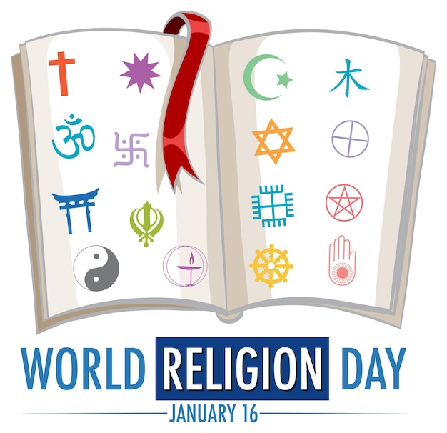 Vecteur gratuit conception de bannière de la journée mondiale de la religion
