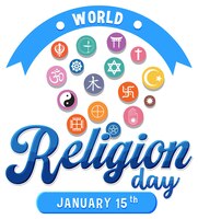 Conception de bannière de la journée mondiale de la religion