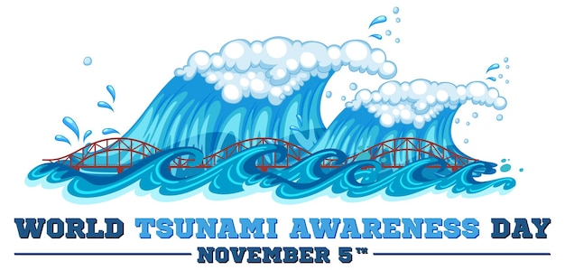 Conception de bannière de la journée mondiale de sensibilisation aux tsunamis