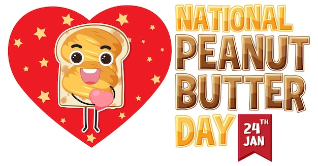 Vecteur gratuit conception de bannière de la journée nationale du beurre d'arachide