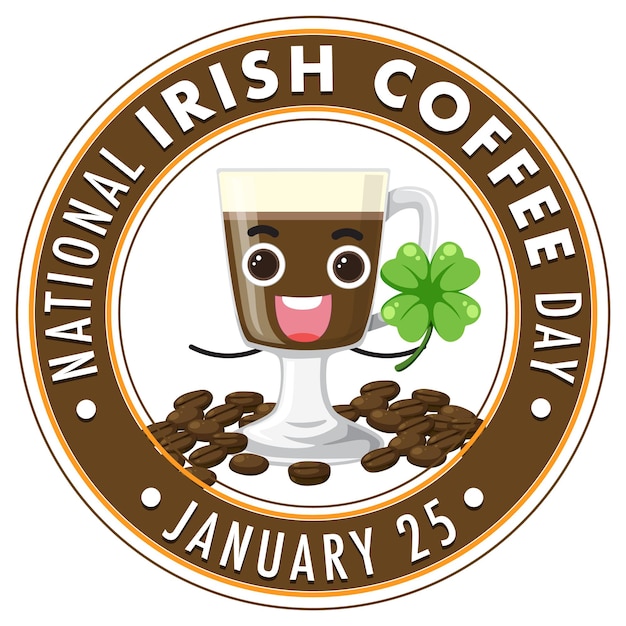 Conception De Bannière De La Journée Nationale Du Café Irlandais