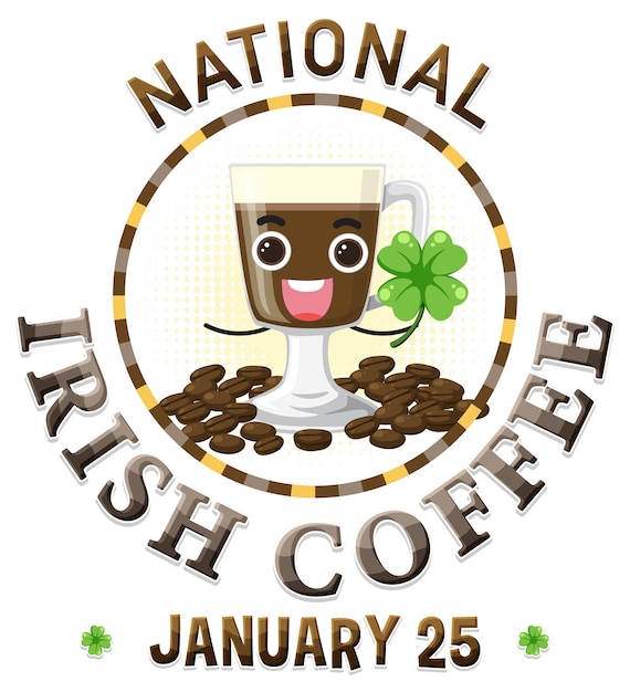 Vecteur gratuit conception de bannière de la journée nationale du café irlandais