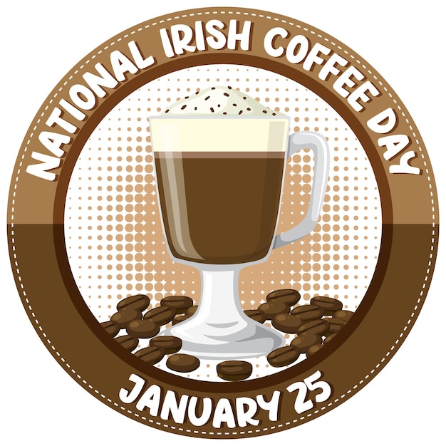 Conception De Bannière De La Journée Nationale Du Café Irlandais