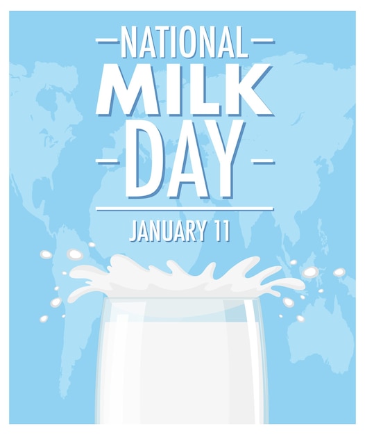 Vecteur gratuit conception de bannière de la journée nationale du lait