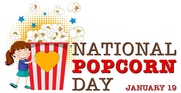 Vecteur gratuit conception de bannière de la journée nationale du pop-corn