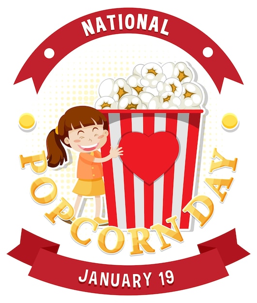 Vecteur gratuit conception de bannière de la journée nationale du pop-corn