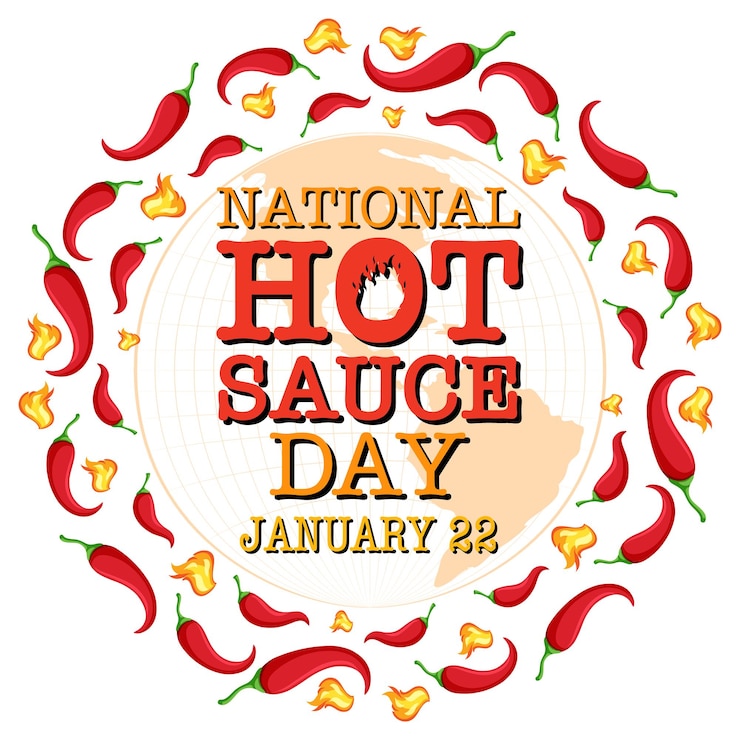 Vecteur gratuit conception de bannière de la journée nationale de la sauce piquante
