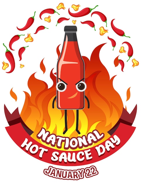 Vecteur gratuit conception de bannière de la journée nationale de la sauce piquante