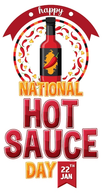 Vecteur gratuit conception de bannière de la journée nationale de la sauce piquante