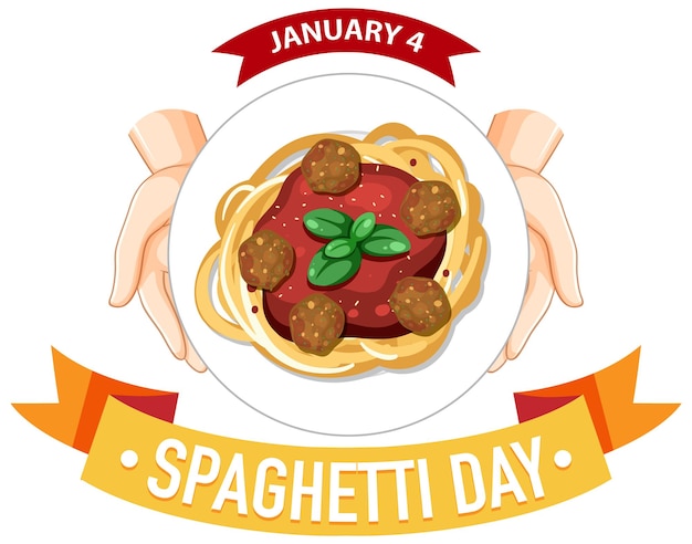 Conception De Bannière De La Journée Nationale Des Spaghettis