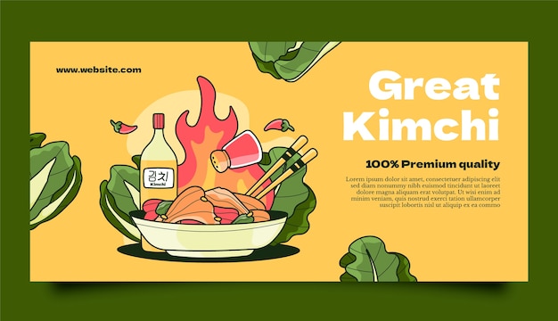 Vecteur gratuit conception de bannière kimchi