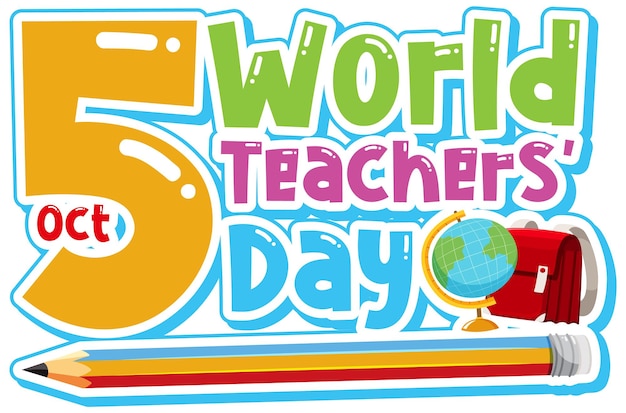 Vecteur gratuit conception de bannière de logo de la journée mondiale des enseignants