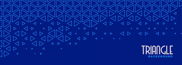 Vecteur gratuit conception de bannière de modèle de ligne triangle bleu abstrait