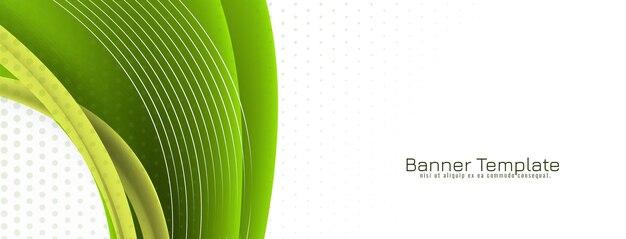 Conception de bannière moderne de style belle vague de couleur verte