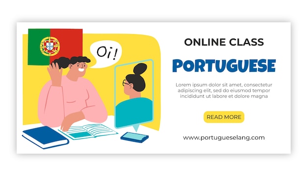 Vecteur gratuit conception de bannière portugaise dessinée à la main