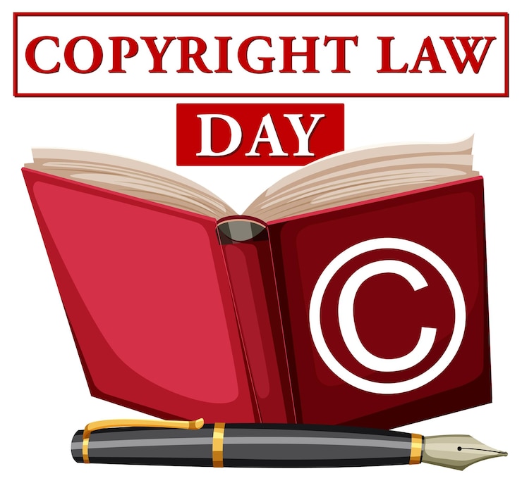 Vecteur gratuit conception de bannière pour la journée de la loi sur le droit d'auteur