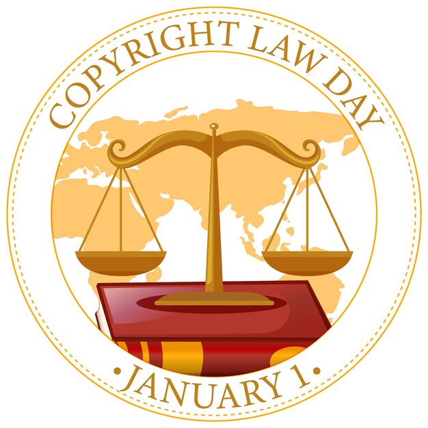 Vecteur gratuit conception de bannière pour la journée de la loi sur le droit d'auteur