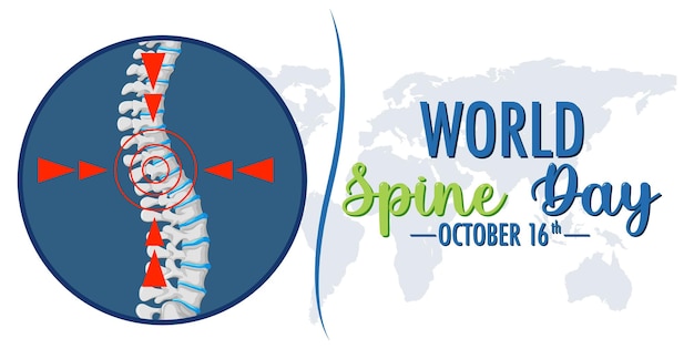 Conception De Bannière Pour La Journée Mondiale De La Colonne Vertébrale