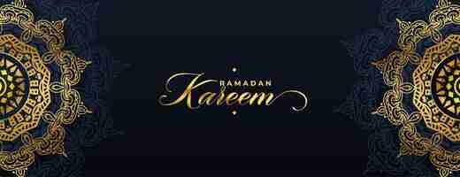 Vecteur gratuit conception de bannière de ramadan kareem de style arabe mandala