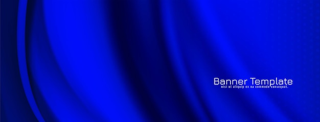 Conception de bannière de style abstrait vague bleue élégante
