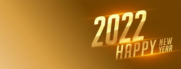 Conception de bannière de texte doré joyeux nouvel an 2022