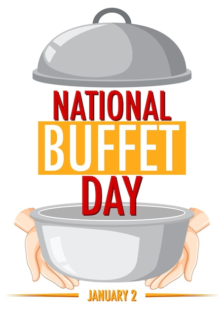 Vecteur gratuit conception de bannière de texte pour la journée nationale du buffet