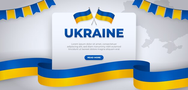 Conception de bannière ukrainienne réaliste