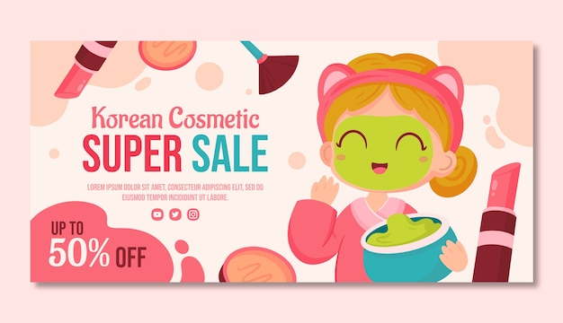 Conception De Bannière De Vente De Beauté Dessinée à La Main