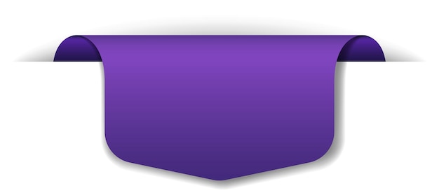 Conception de bannière violette sur fond blanc