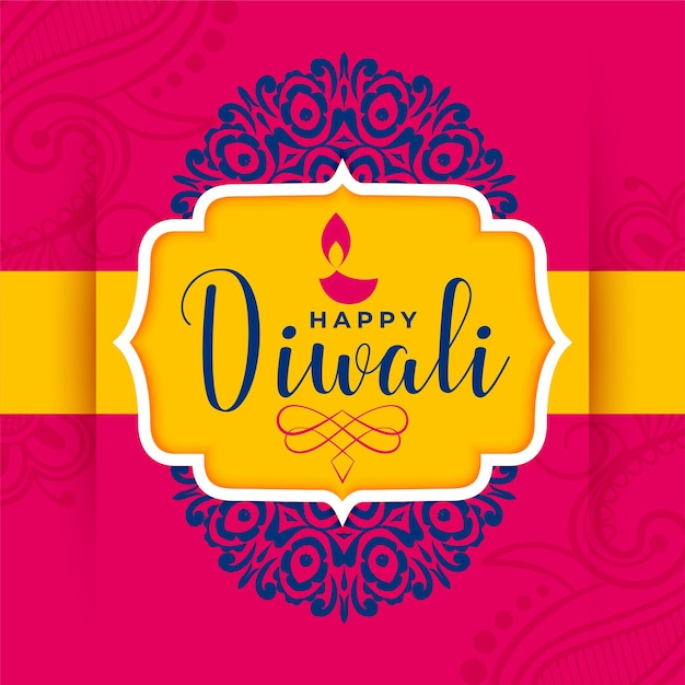 Conception De Bannière Web Décorative De Style Mandala Diwali