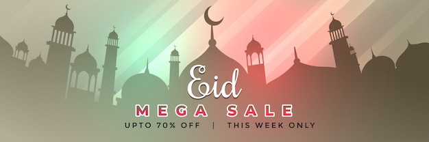 Vecteur gratuit conception de bannières web eid mubarak avec offre et vente detals