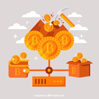 Conception de bitcoin orange
