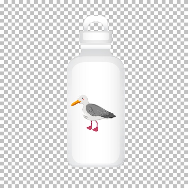 Vecteur gratuit conception de bouteille d'eau avec pigeon