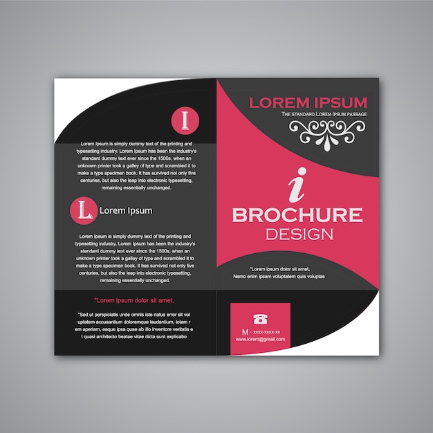 Conception De Brochure Noire Et Rose