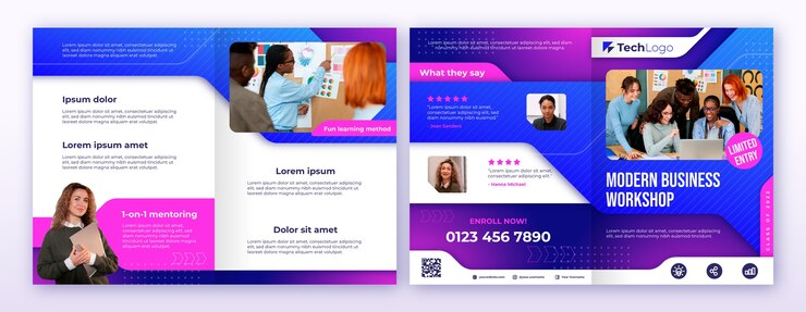 Vecteur gratuit conception de brochures marketing dégradées