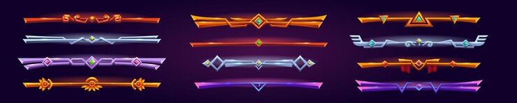 Vecteur gratuit conception de cadre de bouton ui frontière jeu fantaisie doré