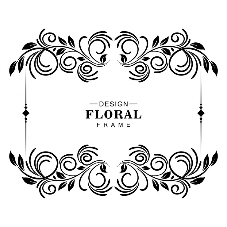 Vecteur gratuit conception de cadre floral artistique décoratif