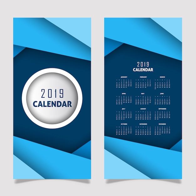 Conception De Calendrier De Vecteur 2019