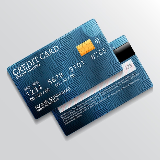 Vecteur gratuit conception de carte de crédit réaliste