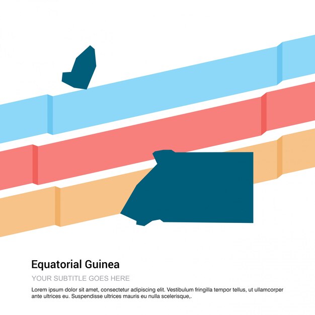 Conception De Carte De Guinée équatoriale Avec Vecteur De Fond Blanc
