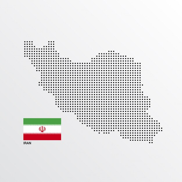 Conception de carte de l&#39;Iran avec le drapeau et le vecteur de fond clair