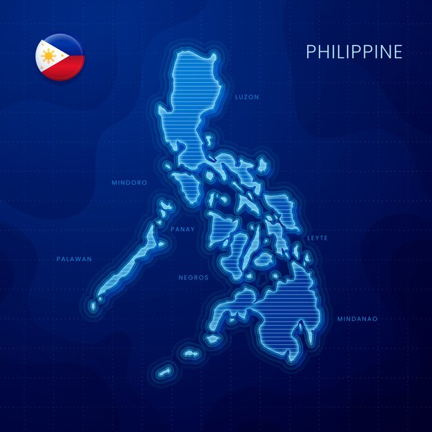 Conception de carte philippine dessinée à la main