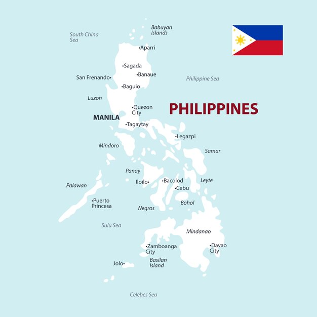 Conception de carte philippine dessinée à la main