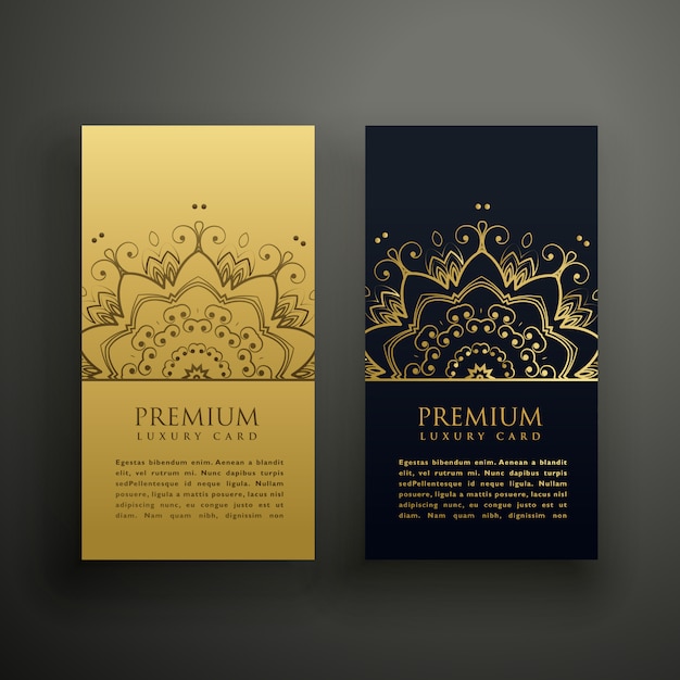 Vecteur gratuit conception de carte de style mandala de luxe