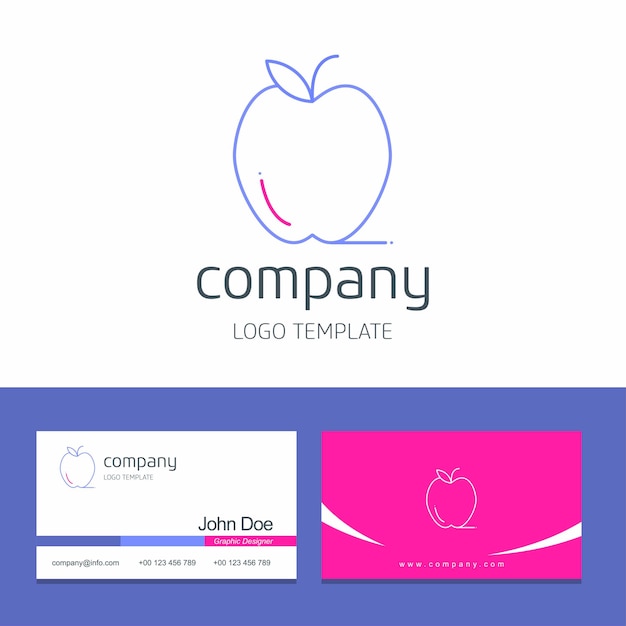 Vecteur gratuit conception de carte de visite avec vecteur de logo entreprise fruits